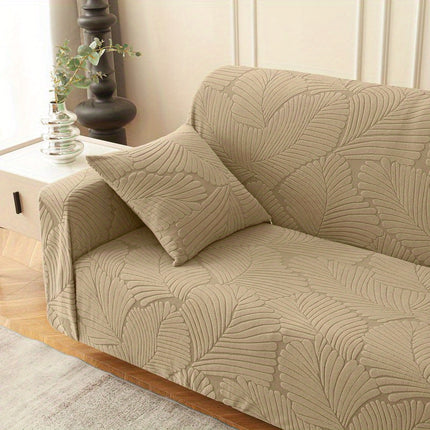 Elegant Leaf Pattern Stretch Sofa Cover