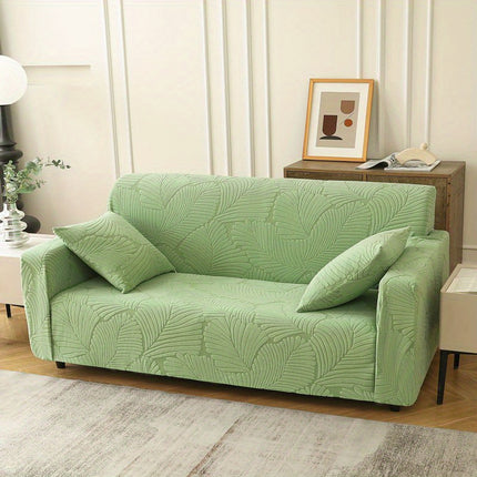 Elegant Leaf Pattern Stretch Sofa Cover