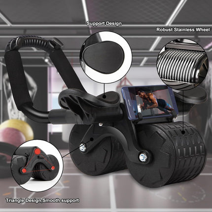 Universal Abdominal Roller with Automatic Rebound for Core Training