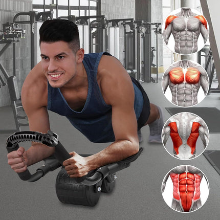 Universal Abdominal Roller with Automatic Rebound for Core Training