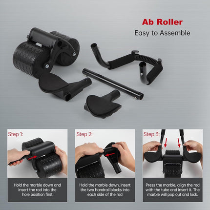 Universal Abdominal Roller with Automatic Rebound for Core Training
