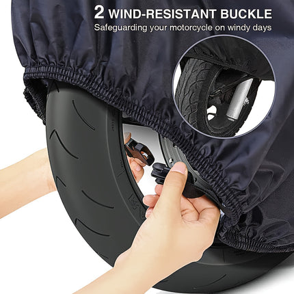 All-Season Waterproof Motorcycle Cover with Reflective Safety Straps