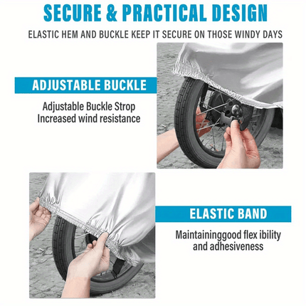 Heavy-Duty Motorcycle Cover with Anti-Theft Lock & Storage