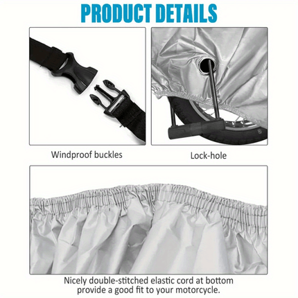 Heavy-Duty Motorcycle Cover with Anti-Theft Lock & Storage