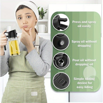 Oil Dispenser & Sprayer for Kitchen – 2-in-1 Olive Oil Mister