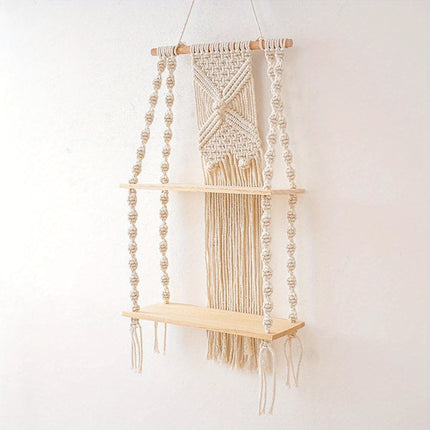 Boho Macrame Wall Hanging Shelves