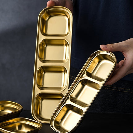 Versatile Stainless Steel Serving Plate