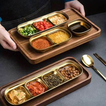 Versatile Stainless Steel Serving Plate