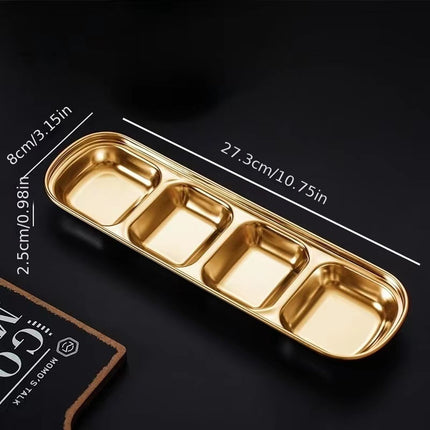 Versatile Stainless Steel Serving Plate