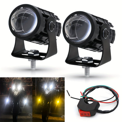 LED Motorcycle Auxiliary Lights – Dual Color, Easy Install