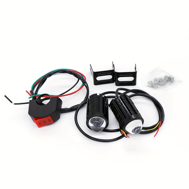 LED Motorcycle Auxiliary Lights – Dual Color, Easy Install