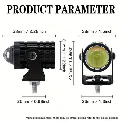 LED Motorcycle Auxiliary Lights – Dual Color, Easy Install