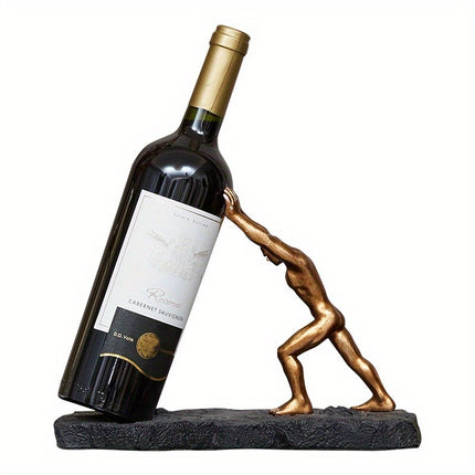 Elegant European-Inspired Resin Wine Rack – Creative Character Design