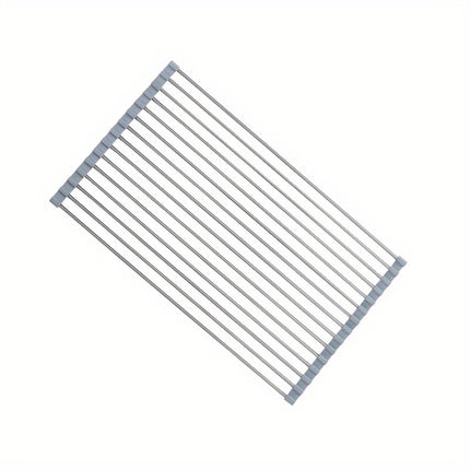 WONGIRL Stainless Steel Roll-Up Dish Drying Rack - Foldable