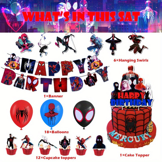 38pcs Spider-Man Party Decor Set