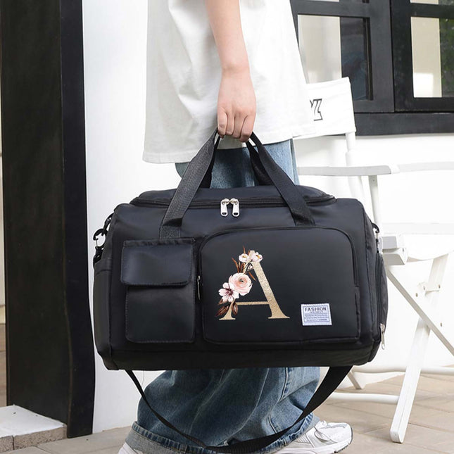 Multifunctional Black Travel Duffel Bag