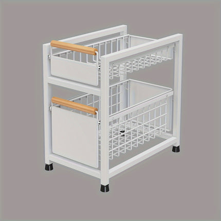 Under-Sink Storage Rack with Sliding Drawers