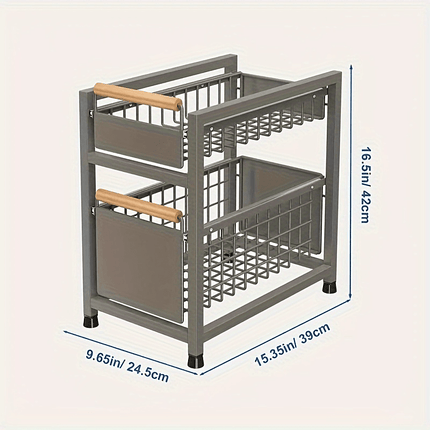 Under-Sink Storage Rack with Sliding Drawers