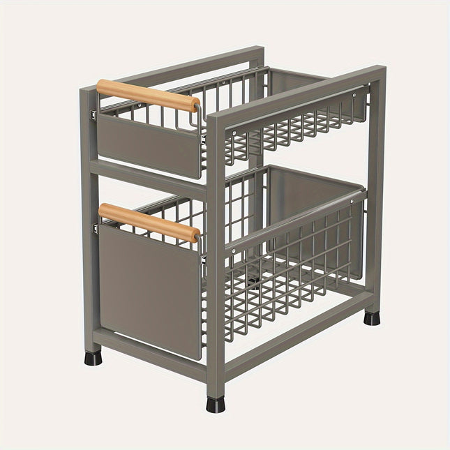 Under-Sink Storage Rack with Sliding Drawers