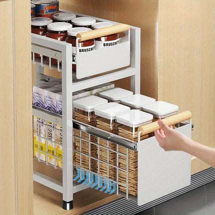 Under-Sink Storage Rack with Sliding Drawers