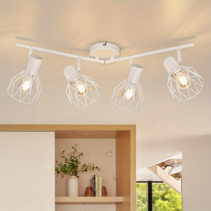 Modern E14 LED Pendant Light - Rotatable 4-Flame Ceiling Light