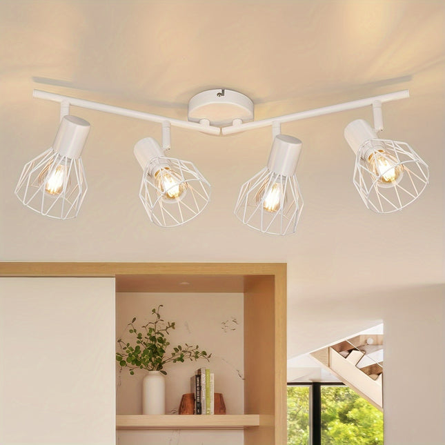 Modern E14 LED Pendant Light - Rotatable 4-Flame Ceiling Light