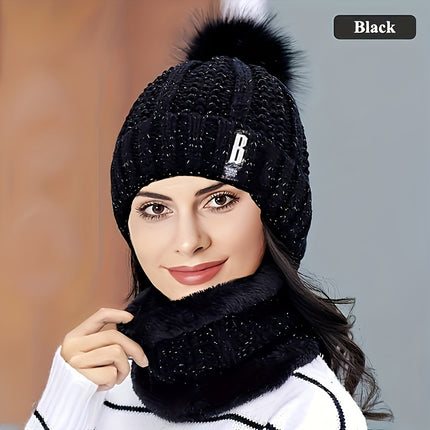 Winter Knitted Scarf & Hat Set