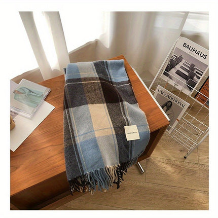 Men's Cozy Plaid Winter Scarf - Monti Bargains