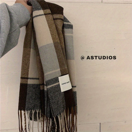 Men's Cozy Plaid Winter Scarf - Monti Bargains