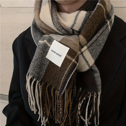 Men's Cozy Plaid Winter Scarf - Monti Bargains