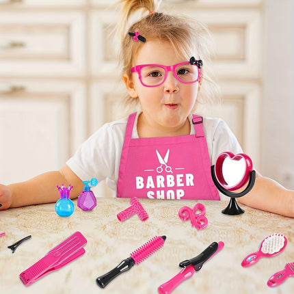Deluxe Pink Barber Shop Playset