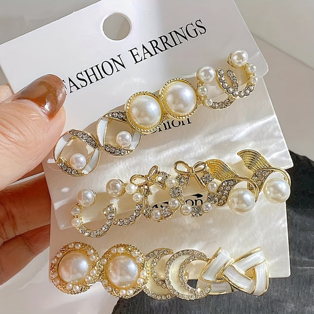 9-Pair Elegant Earrings Set