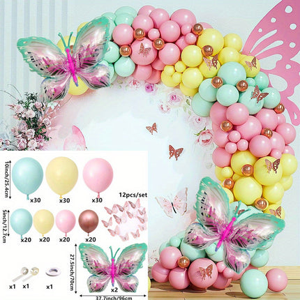 187 pcs Butterfly Balloon Arch Kit