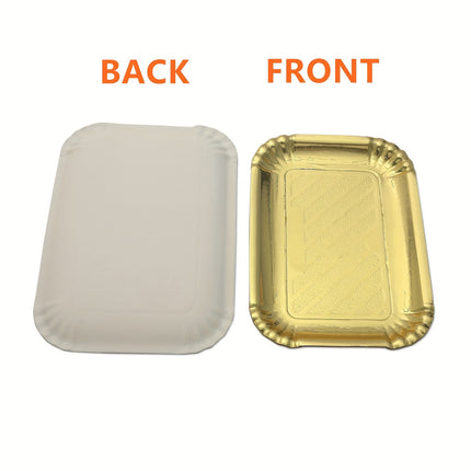 Elegant 10pcs Golden Foil Cake & Dessert Trays Set