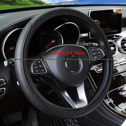 Universal Faux Leather Steering Wheel Cover – Stylish & Grip