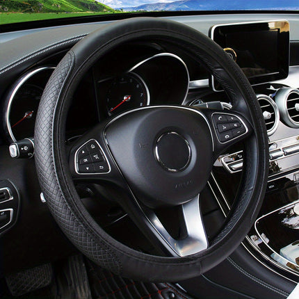 Universal Faux Leather Steering Wheel Cover – Stylish & Grip