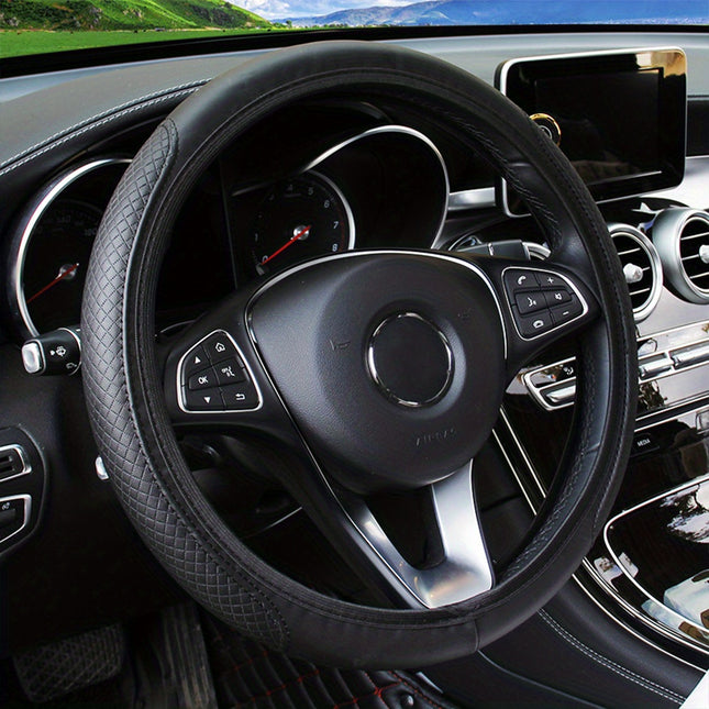 Universal Faux Leather Steering Wheel Cover – Stylish & Grip