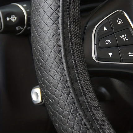 Universal Faux Leather Steering Wheel Cover – Stylish & Grip