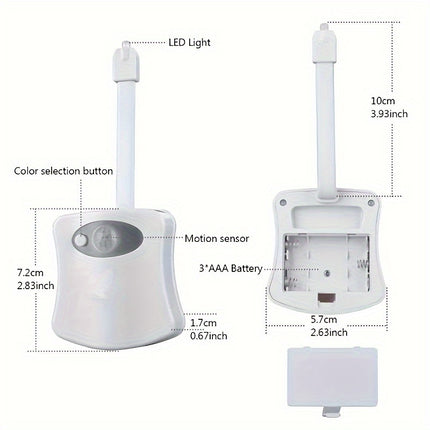 16-Color Motion-Activated LED Toilet Light - Monti Bargains