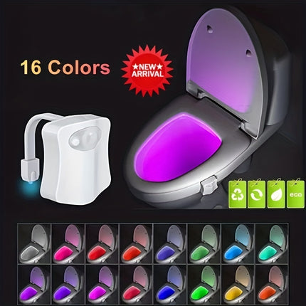 16-Color Motion-Activated LED Toilet Light - Monti Bargains
