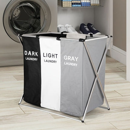 3-Section Collapsible Laundry Hamper