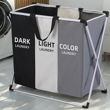 3-Section Collapsible Laundry Hamper
