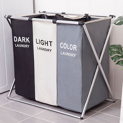 3-Section Collapsible Laundry Hamper