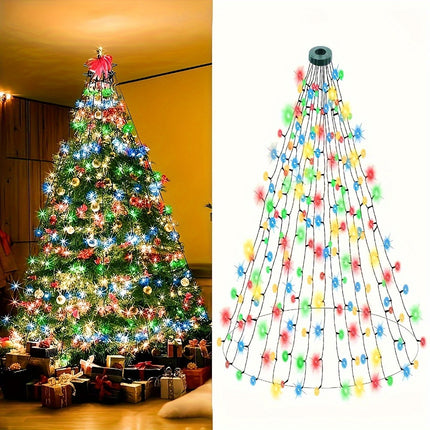 USB-Powered LED Christmas Tree Lights - 8 Modes