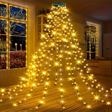 USB-Powered LED Christmas Tree Lights - 8 Modes