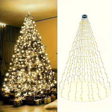 USB-Powered LED Christmas Tree Lights - 8 Modes