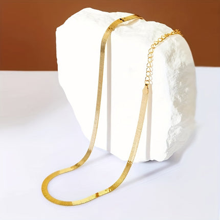 Elegant Golden-Toned Snake Chain Set