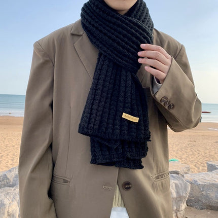 Luxurious Geometric Knit Winter Scarf