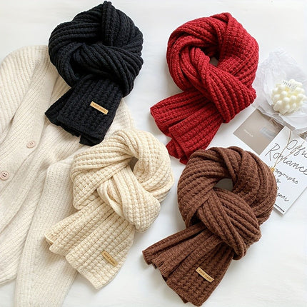 Luxurious Geometric Knit Winter Scarf