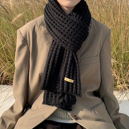Luxurious Geometric Knit Winter Scarf